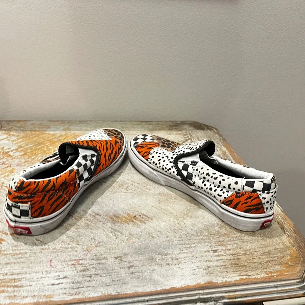 Vans Classic Slip-On Animal‎ Patchwork Sneakers Kids Juniors 4.0 Dalmatian Multi